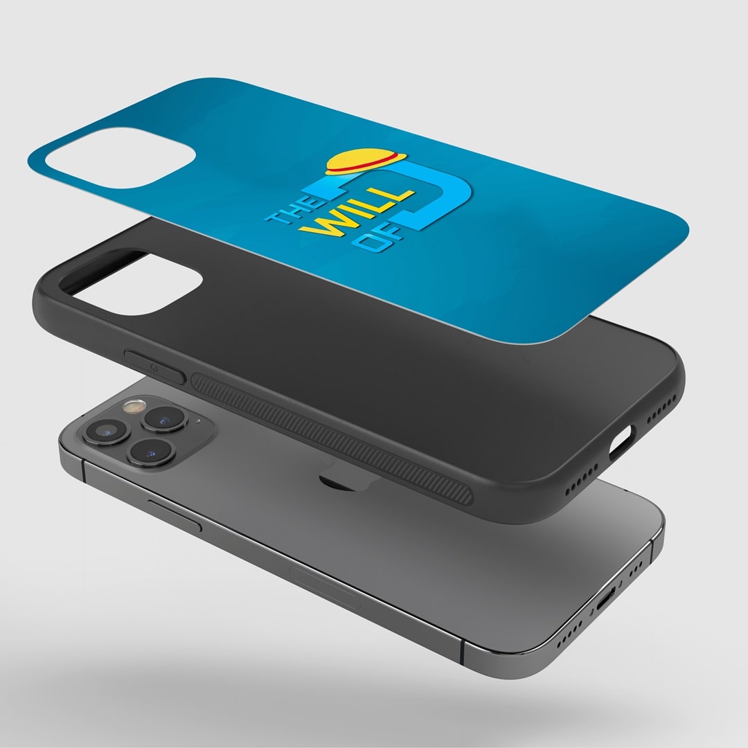 One Piece Will Of D Phone Case installed on a smartphone, ensuring full accessibility to device features.