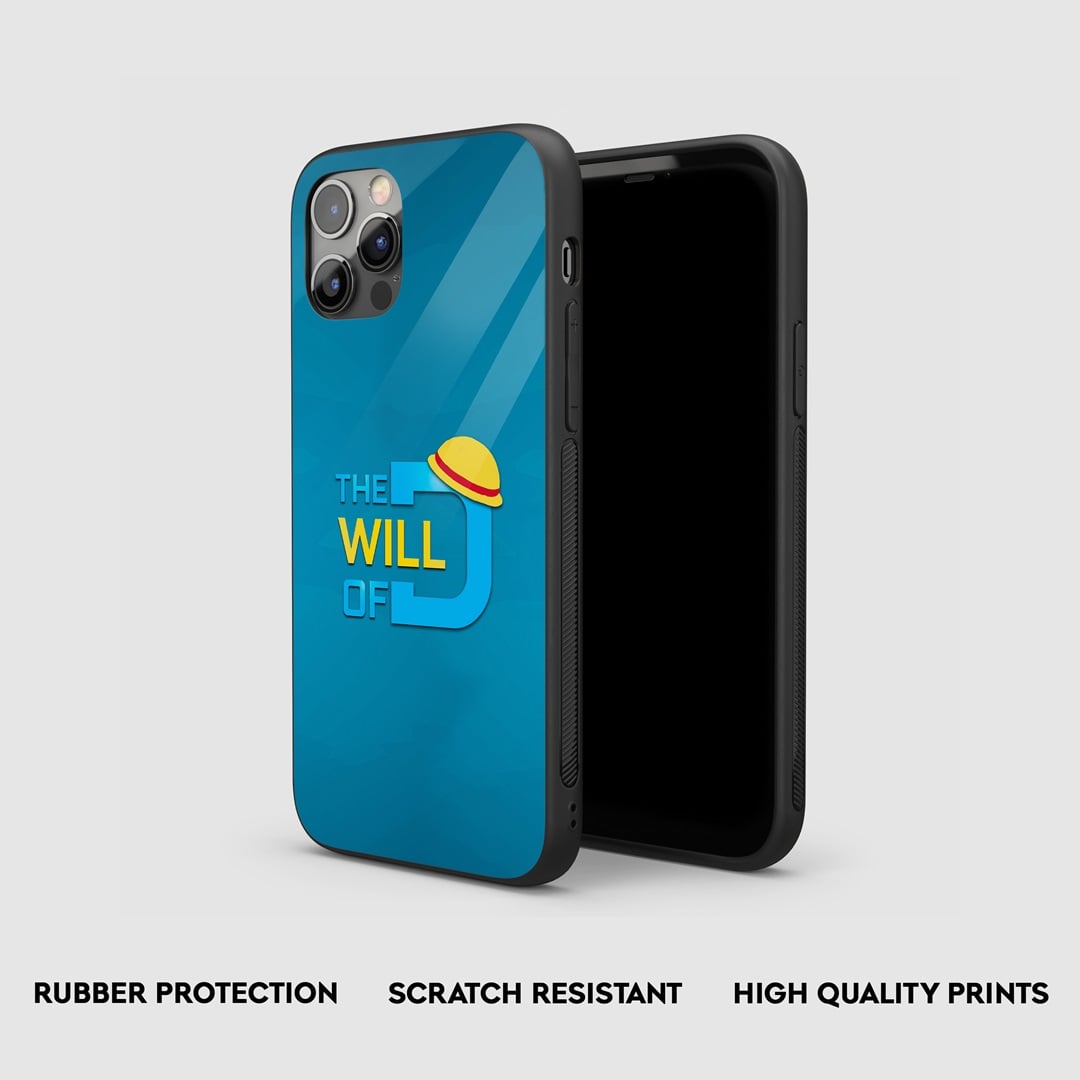 Side view of One Piece Will Of D Armored Phone Case, highlighting its robust silicone protection.