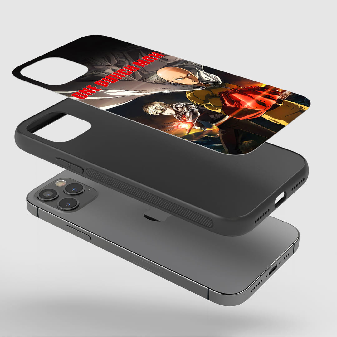 One Punch Man Anime Phone Case installed on a smartphone, offering robust protection and a dynamic design.