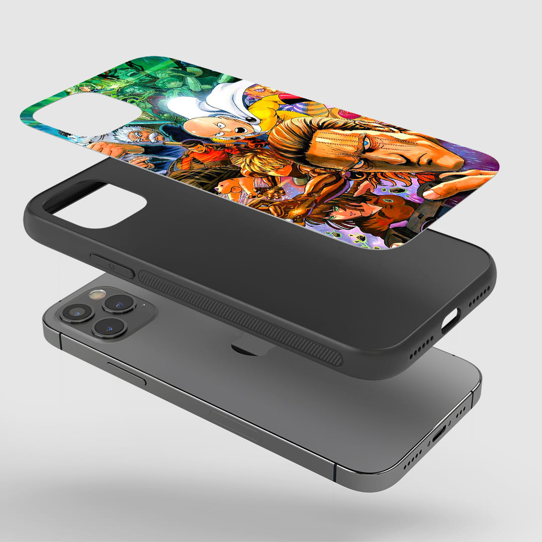 One Punch Man Phone Case installed on a smartphone, offering robust protection and a dynamic design.