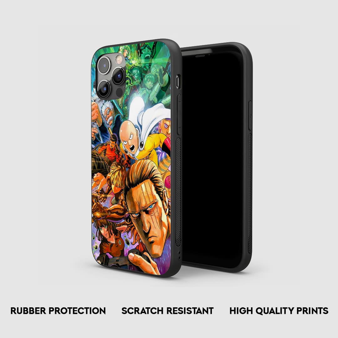 Side view of the One Punch Man Armored Phone Case, highlighting its thick, protective silicone material.