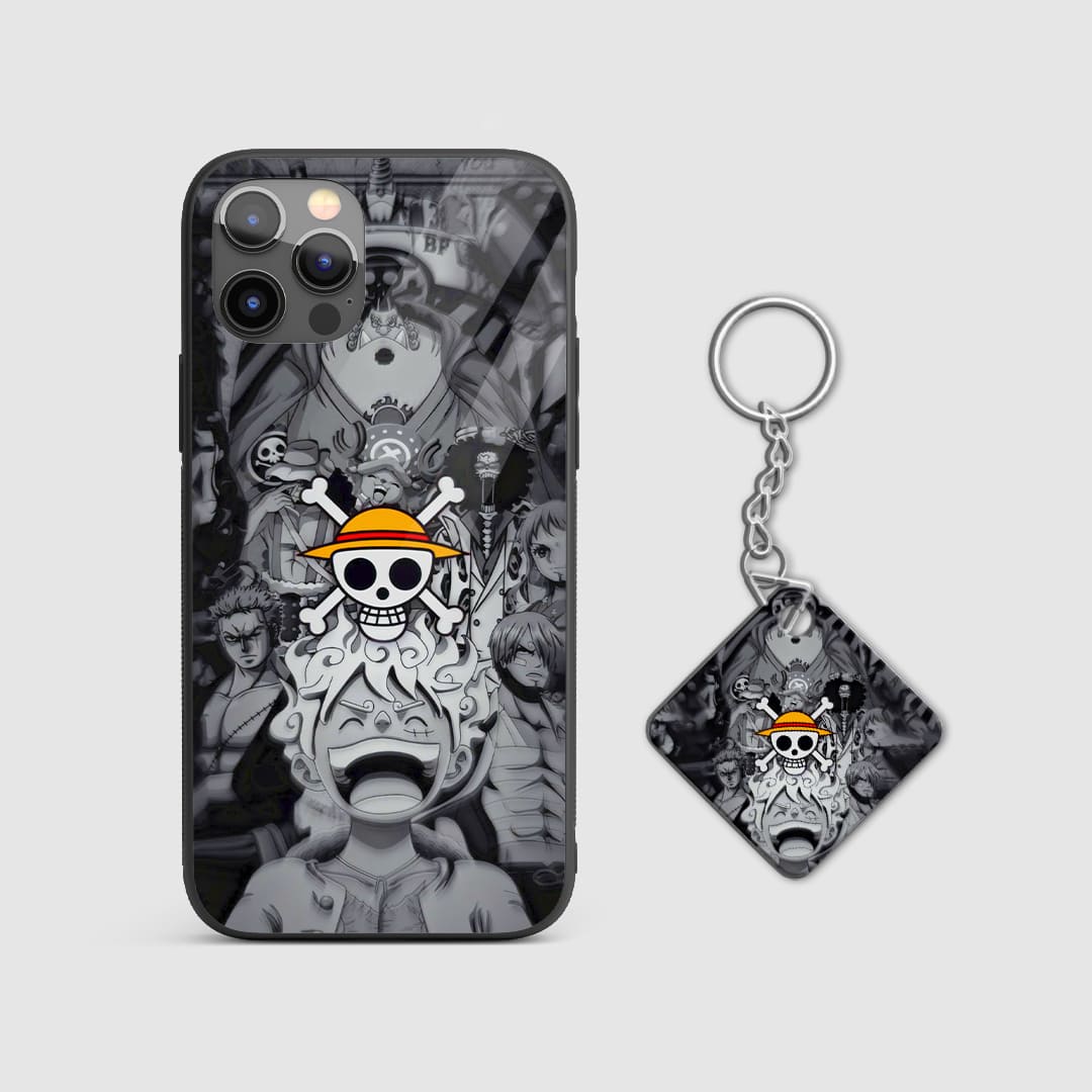 Straw Hat Crew B&W Logo Durable Phone Case with Keychain