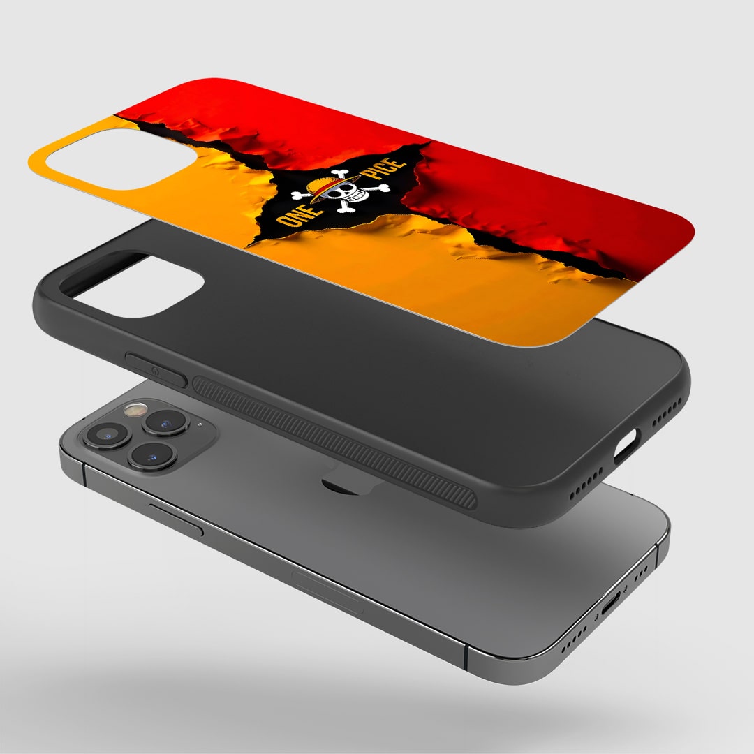 Angled view of One Piece Logo Phone Case showcasing iconic logo style.