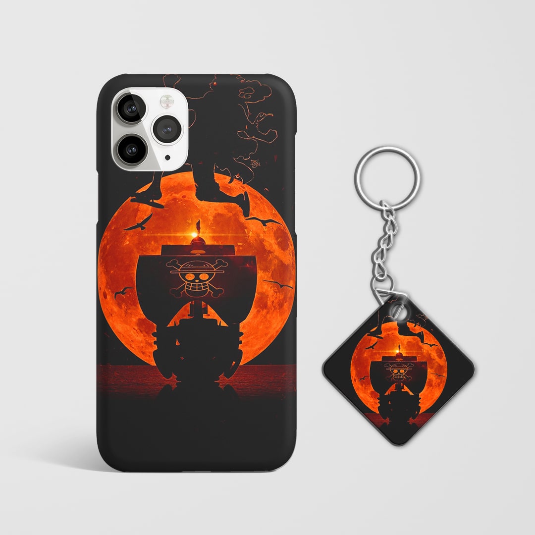 One Piece moonlit anime phone cover with Keychain
