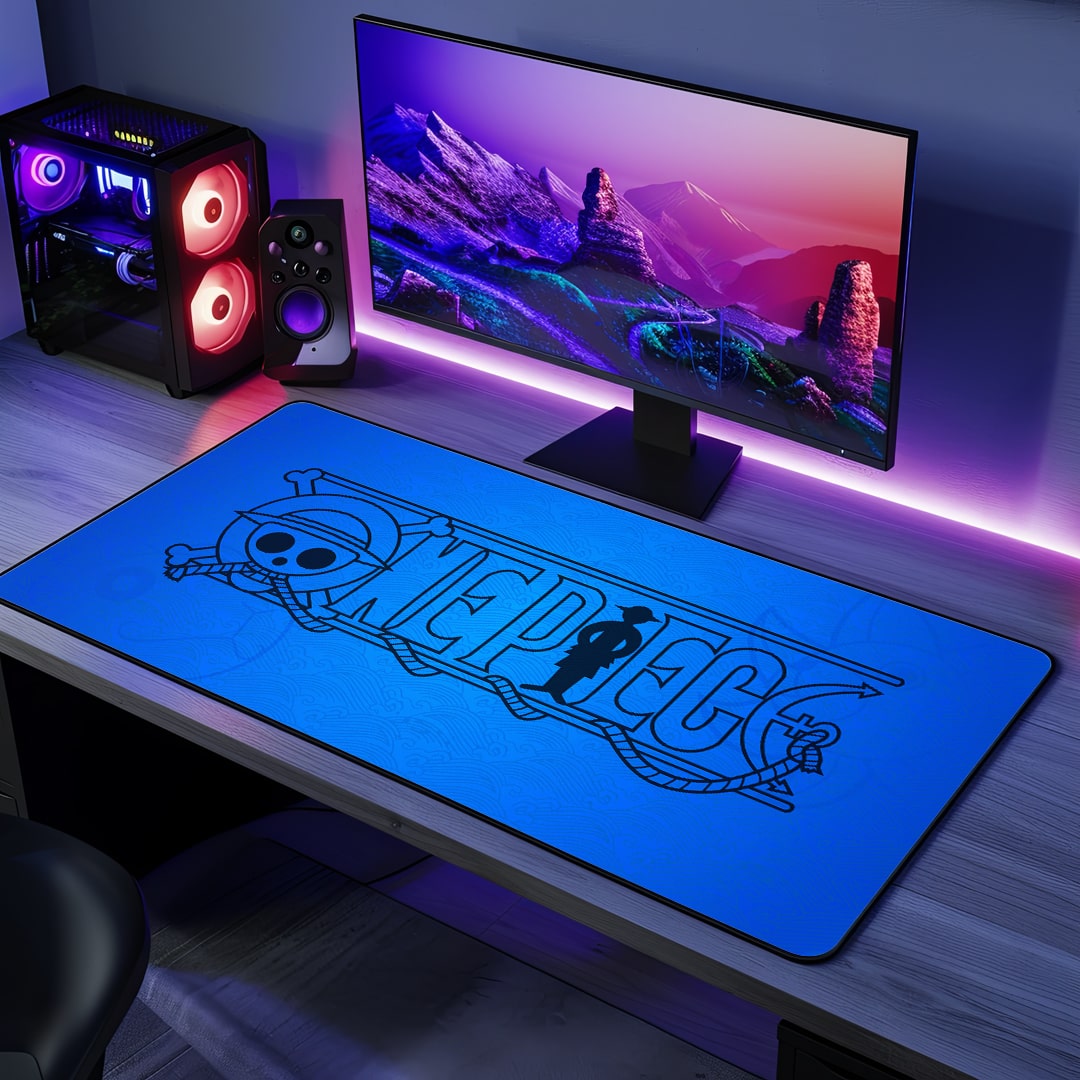 One Piece emblem logo desk mat for anime fans