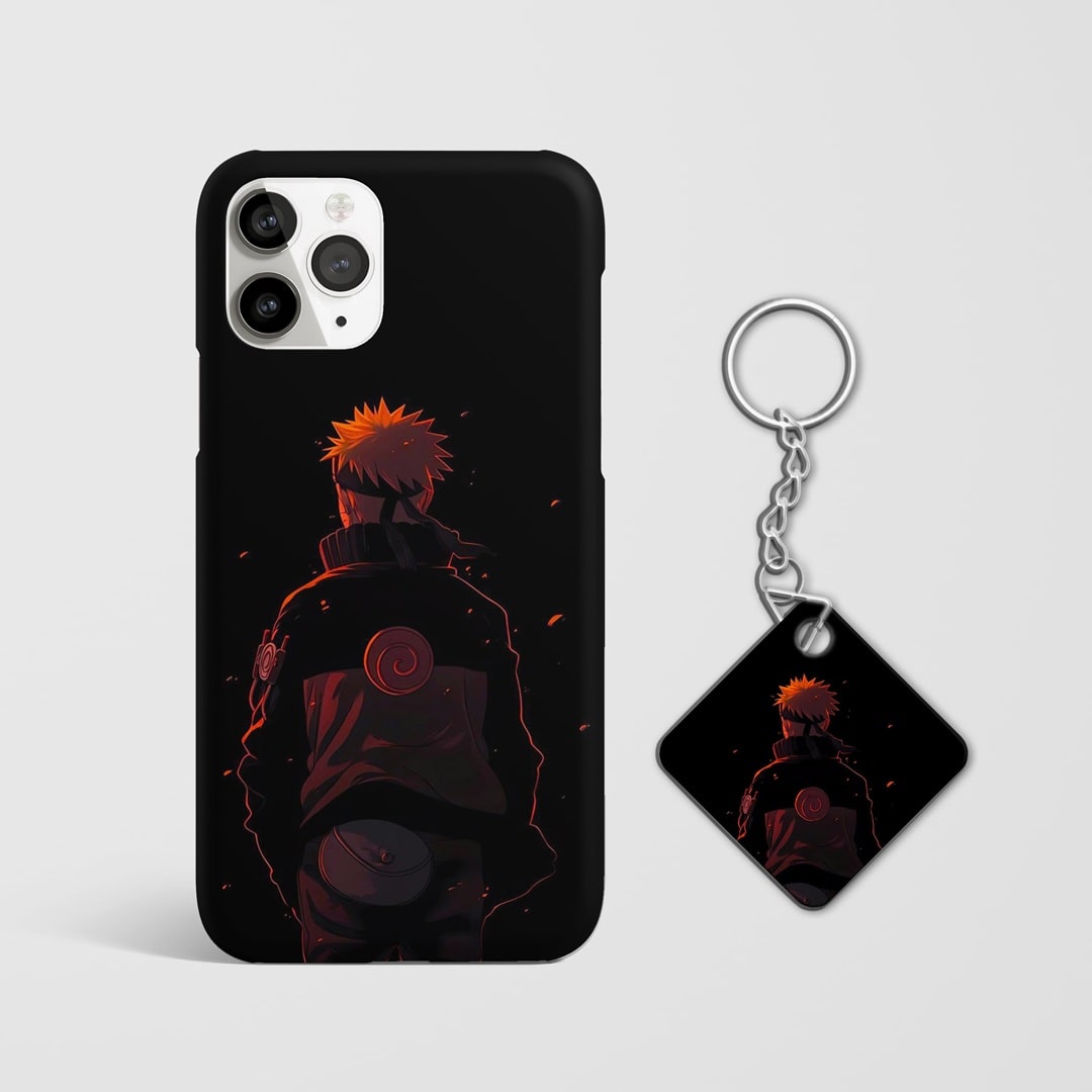 Naruto Pain silhouette anime phone case artwork with Keychain