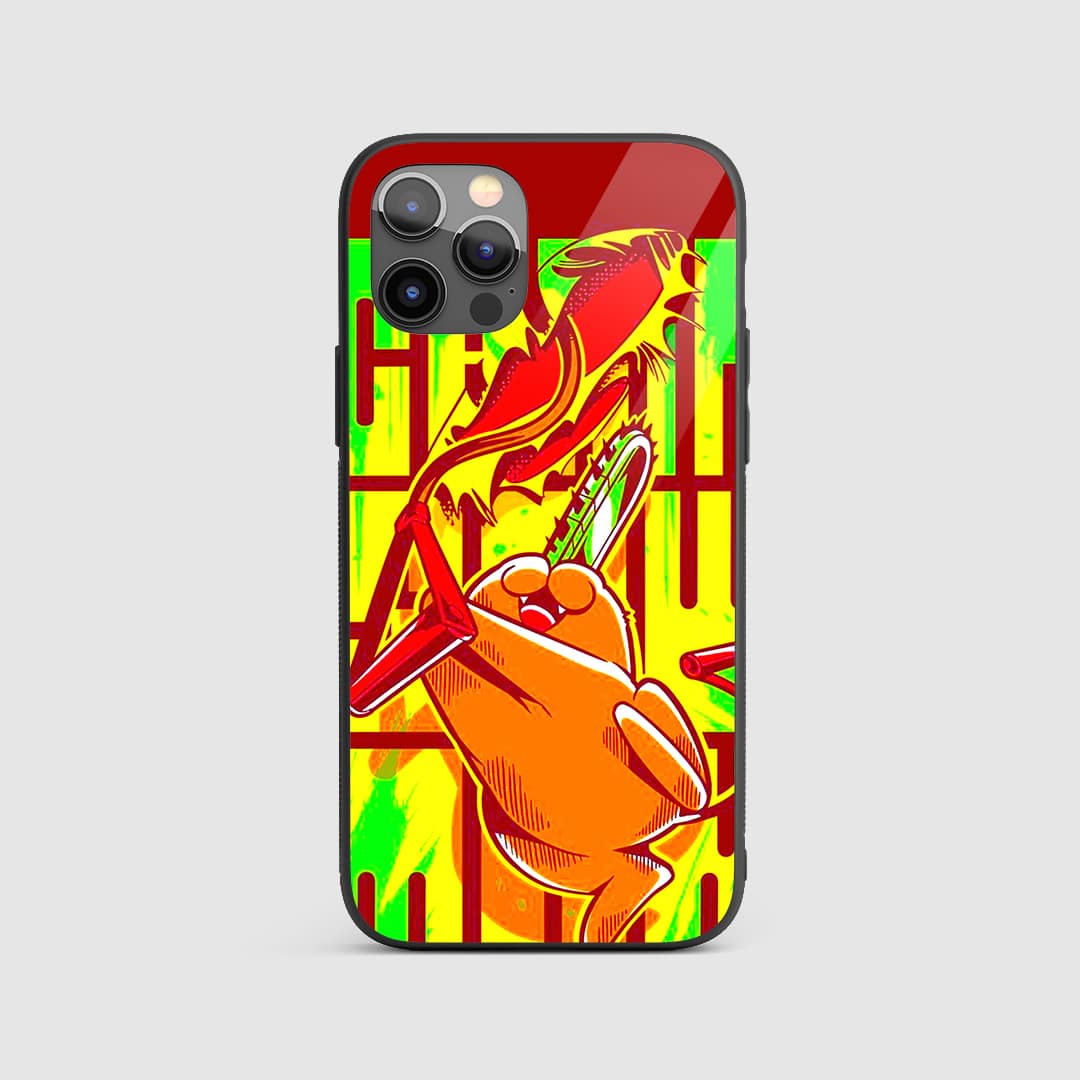 Pochita Window Frame Silicone Armored Phone Case front design