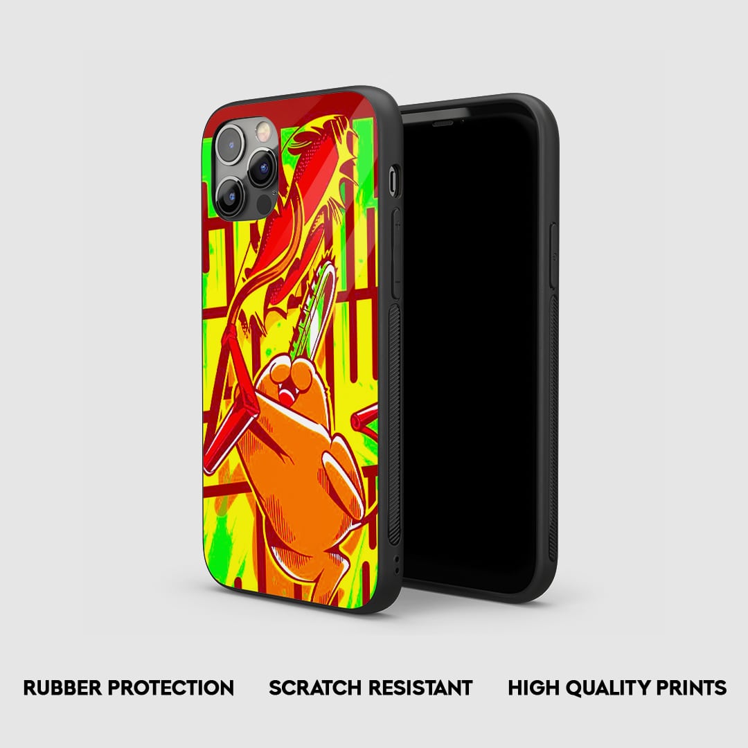 Side angle of Pochita Window Frame Chainsaw Man anime armored case