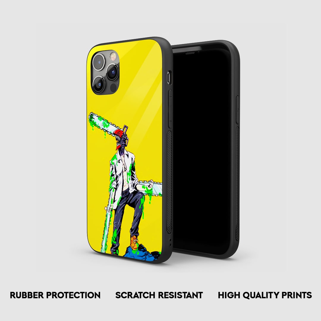 Side angle of Pop Art Denji Chainsaw Man anime armored case