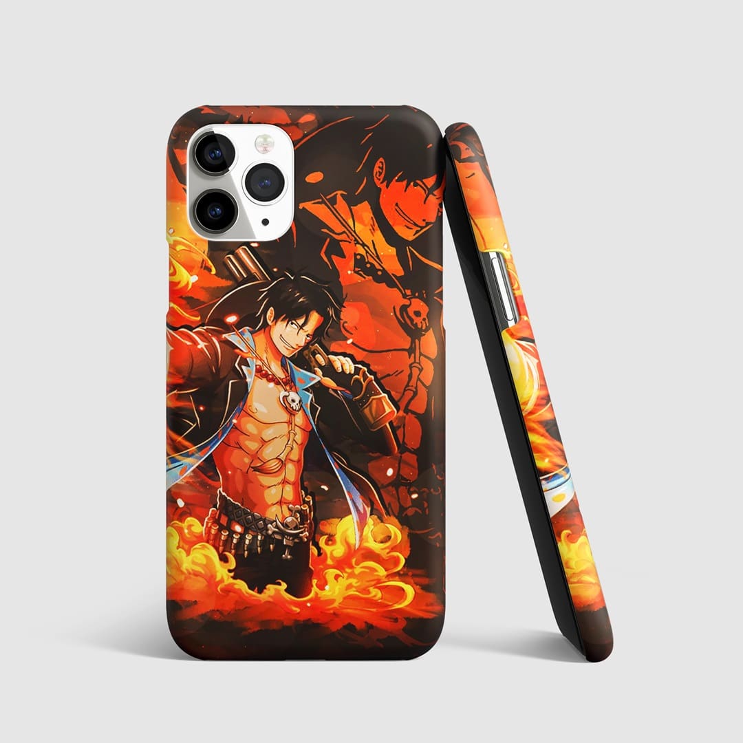 Portgas D Ace Flame Phone Cover with 3D matte finish design.