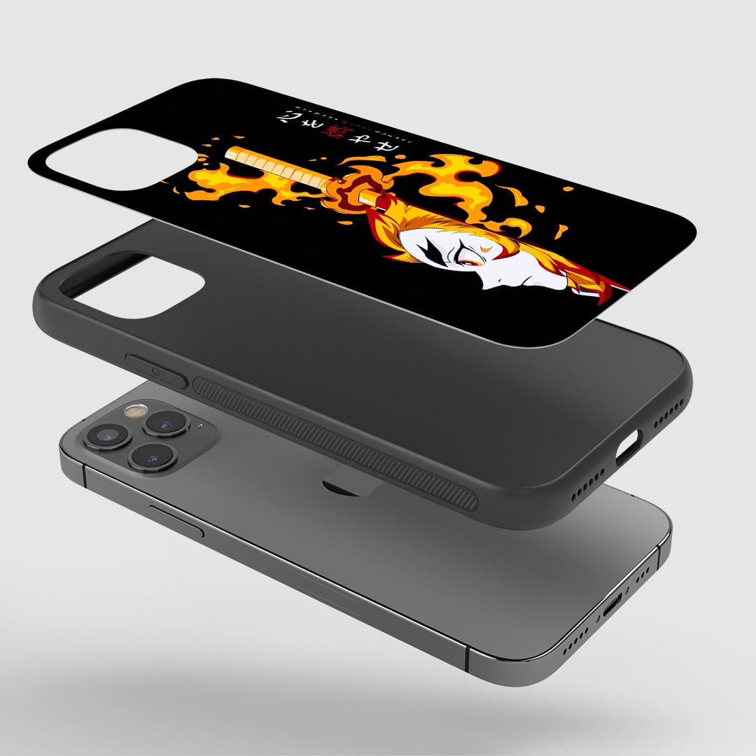 Close-up of durable Rengoku Graphic silicone cover