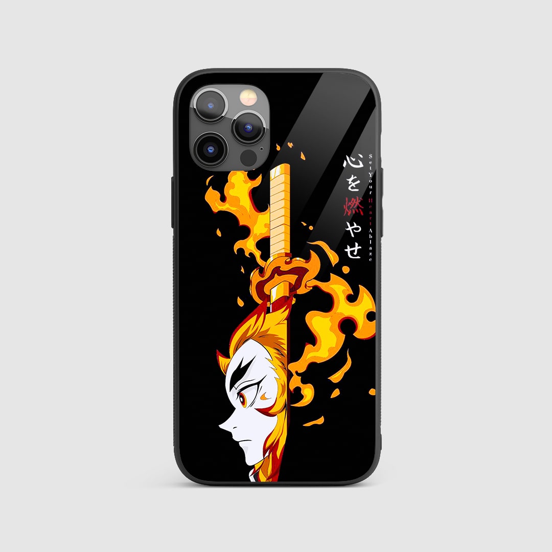 Rengoku Graphic Silicone Armored Phone Case front design