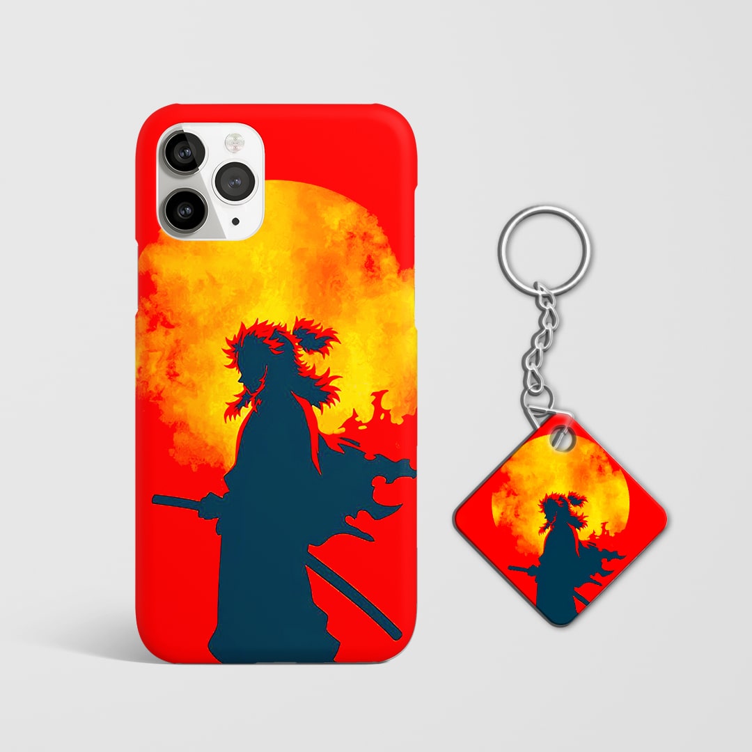 Rengoku Sun Printed Mobile Back Cover with Keychain