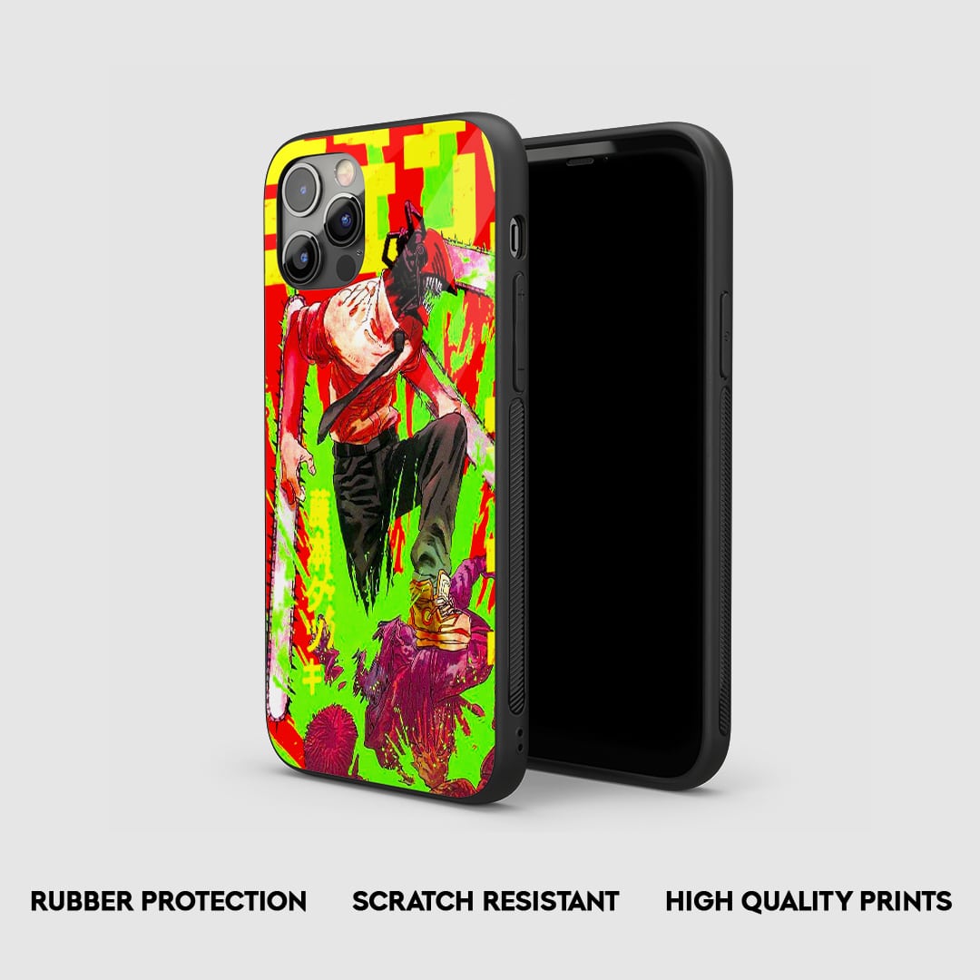 Side angle of Retro Manga Fury Chainsaw Man anime armored case