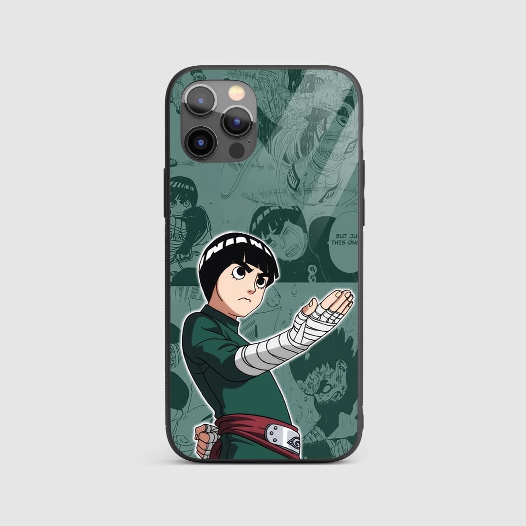 Rock Lee Manga Silicone Armored Phone Case featuring classic action poses from the manga.