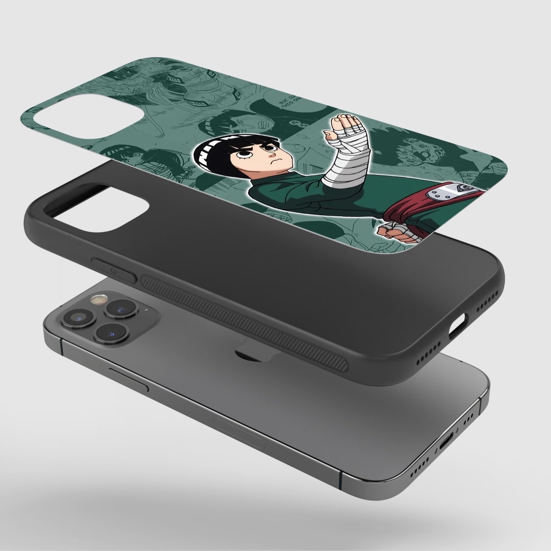 Rock Lee Manga Phone Case fitted on a smartphone, illustrating easy access to buttons and ports.