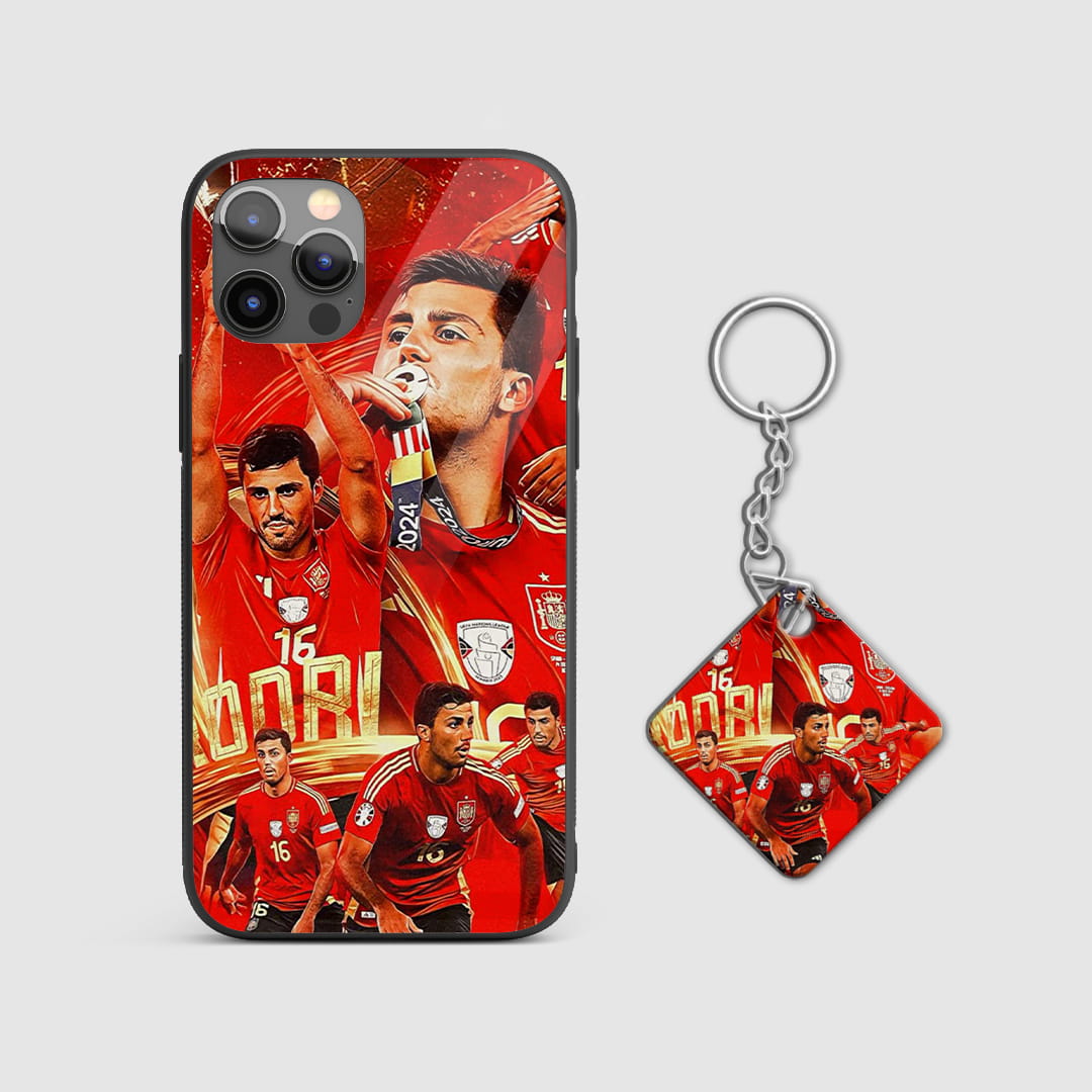 Spain football champion protective mobile cover with Keychain