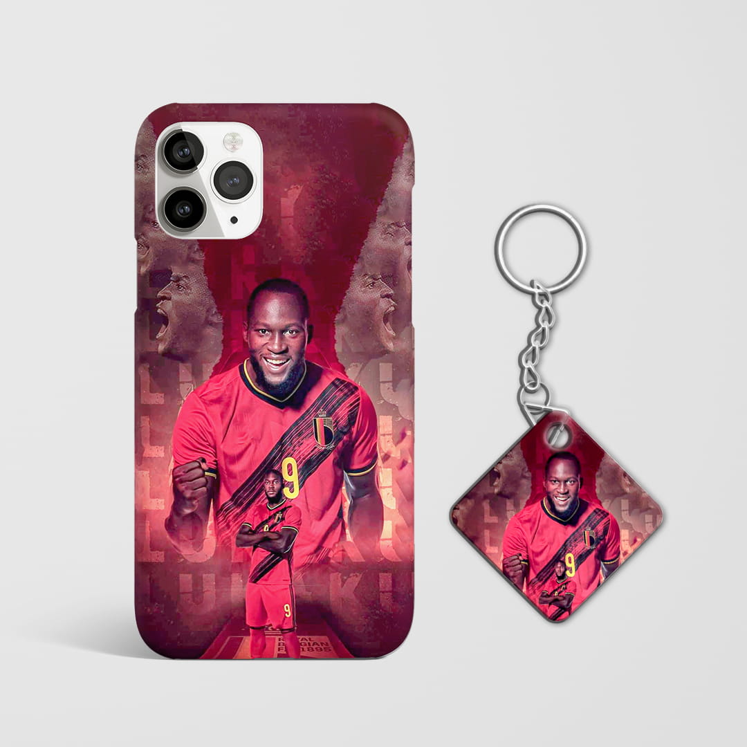 Romelu Lukaku football phone case with Keychain