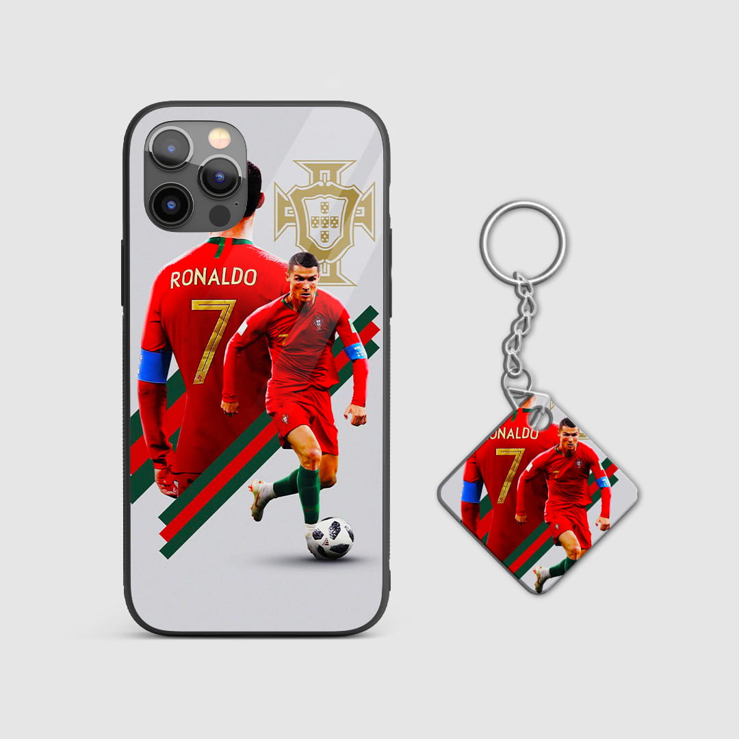 CR7 football player protective mobile cover with Keychain