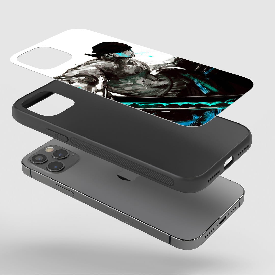 Roronoa Action Phone Case installed on a smartphone, showing clear access to all controls and ports.