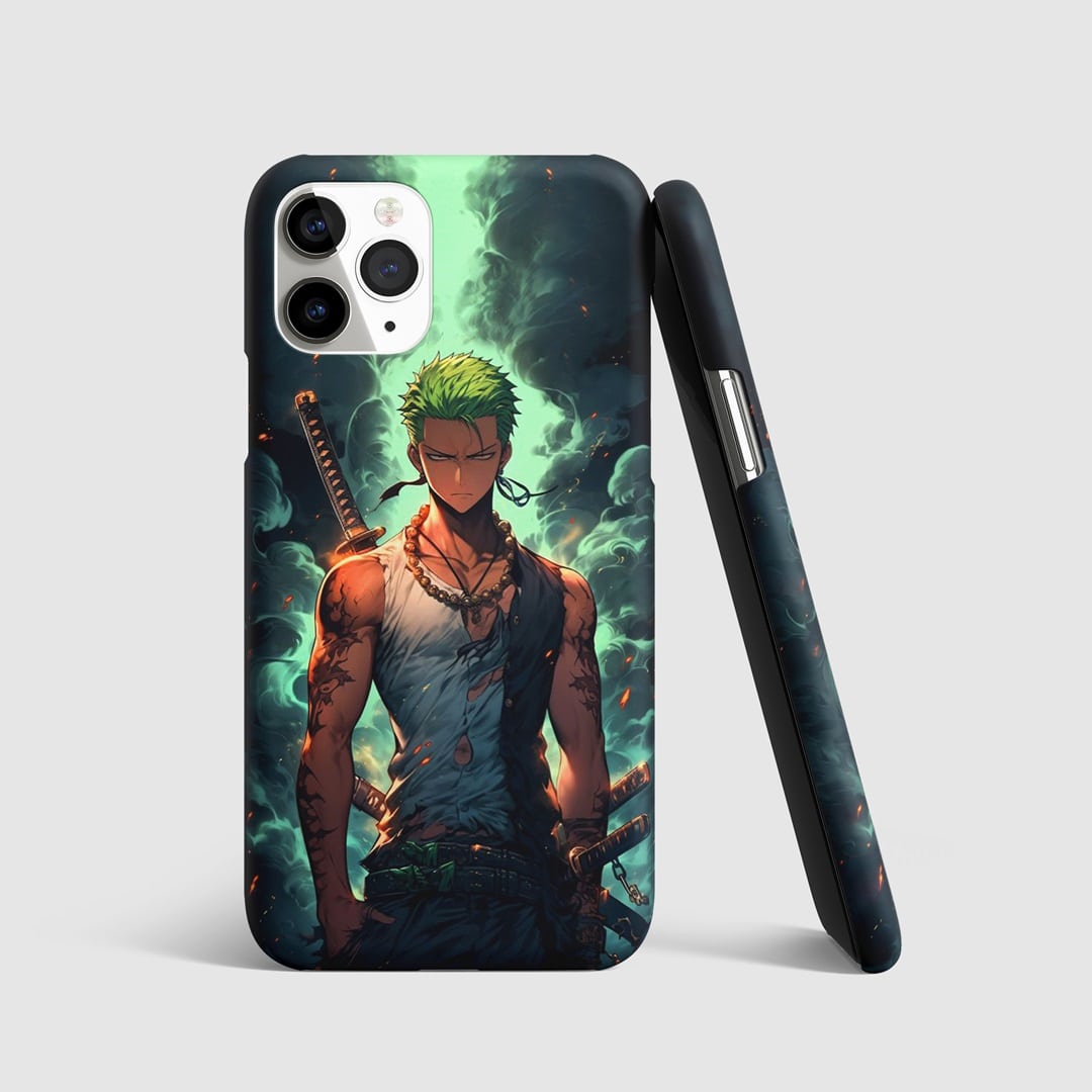 Roronoa Zoro Aesthetic Phone Cover with sleek design and vibrant colors.