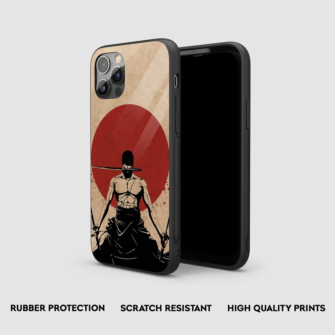 Side view of the Roronoa Asura Armored Phone Case, highlighting its thick, protective silicone.