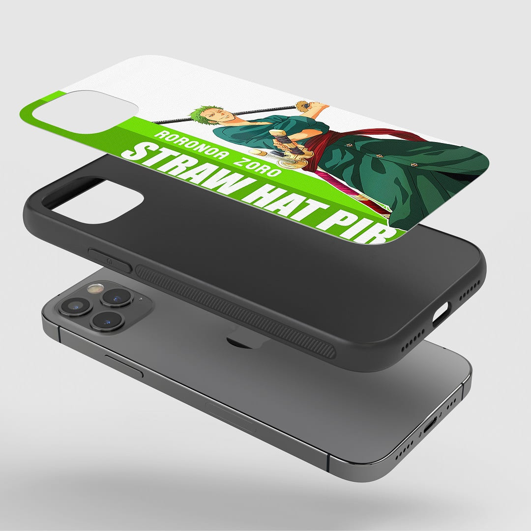 Roronoa Graphic Phone Case installed on a smartphone, ensuring full access to buttons and ports.
