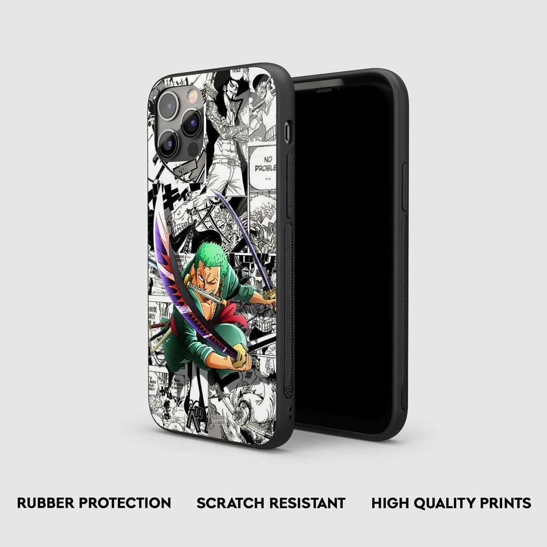Side view of the Roronoa Manga Armored Phone Case, showcasing its thick, protective silicone.