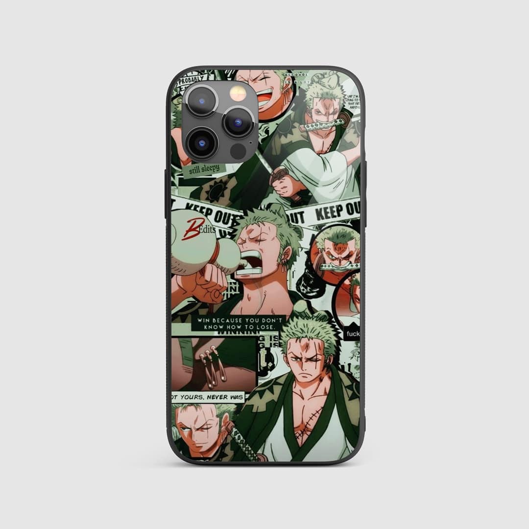 Roronoa Synopsis Silicone Armored Phone Case featuring key highlights from Zoro’s journey.