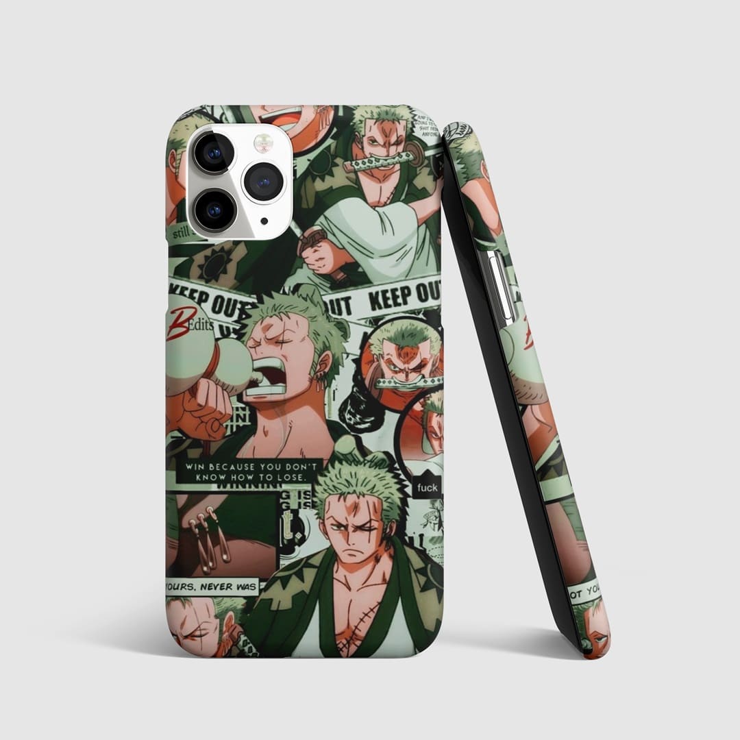 Roronoa Zoro Synopsis Phone Cover with iconic One Piece scenes.