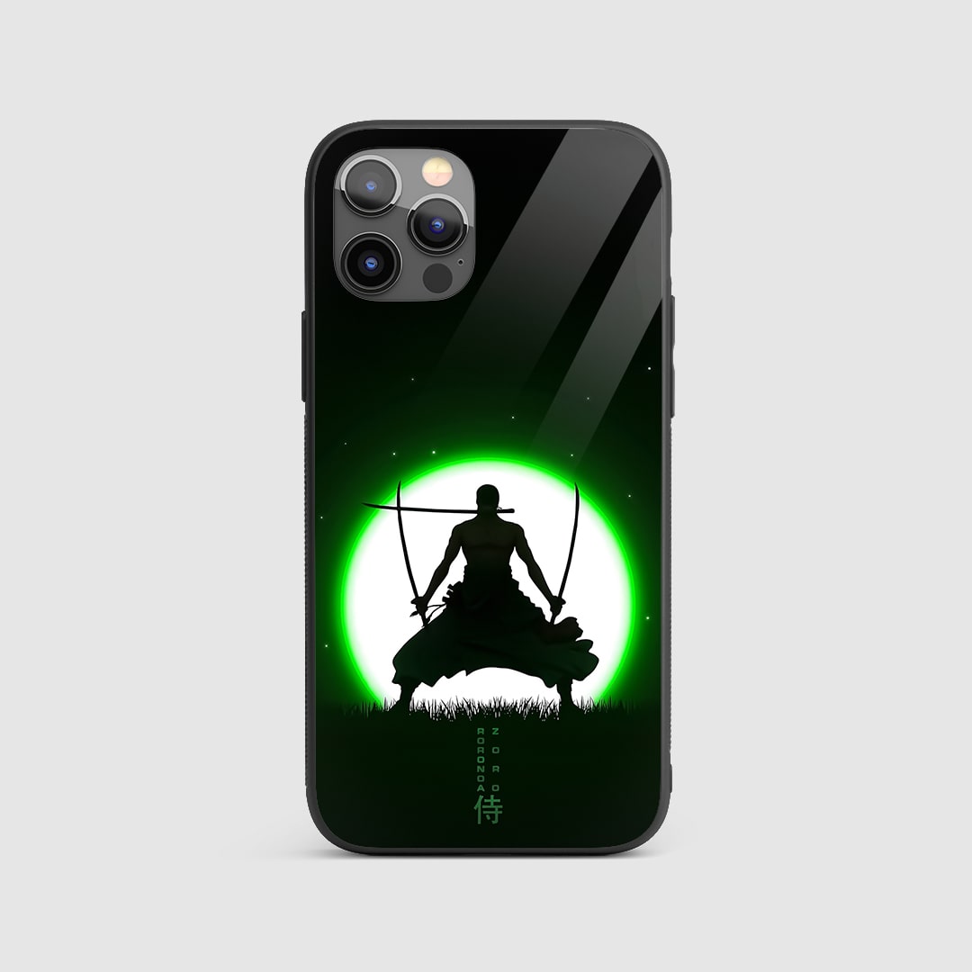 Roronoa Zoro Minimal Silicone Armored Phone Case front view with clean design.