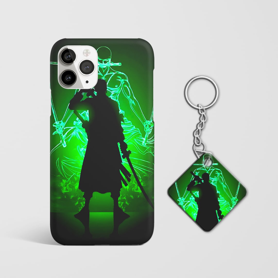 Durable Zoro neon phone case design with Keychain