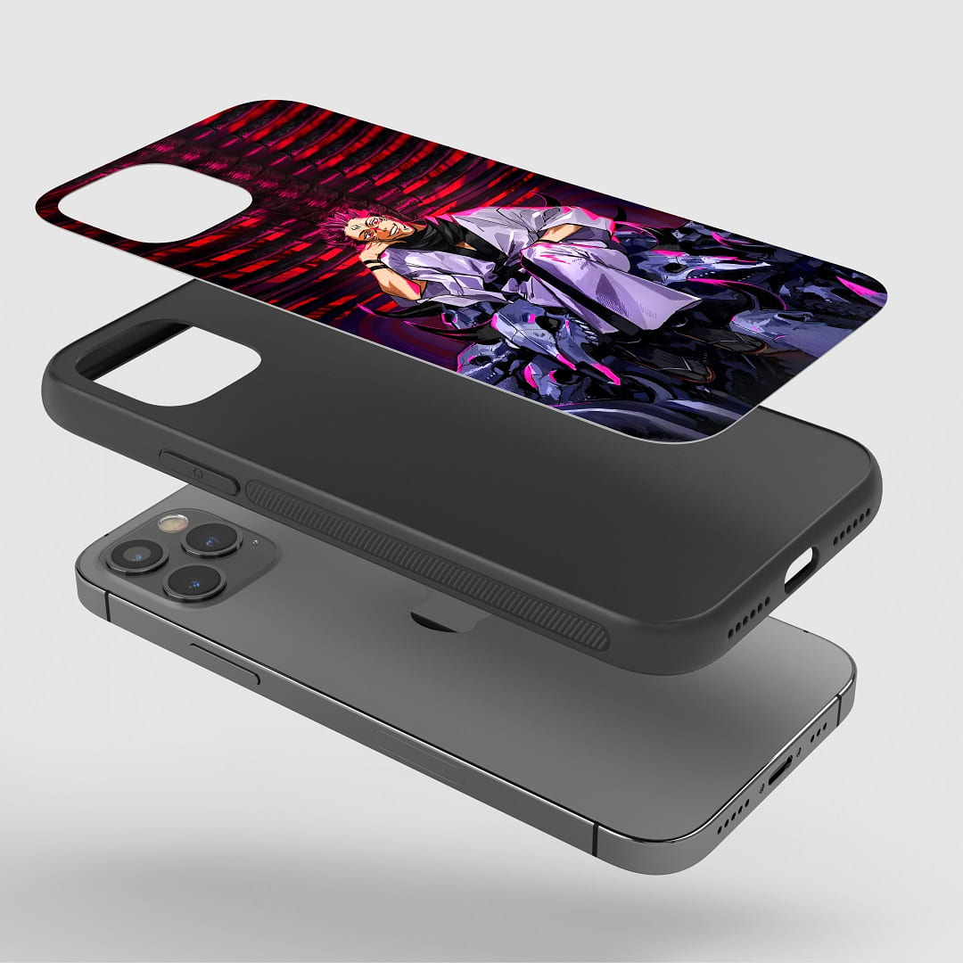 Ryomen Laugh Phone Case installed on a smartphone, ensuring accessibility to all device functions.