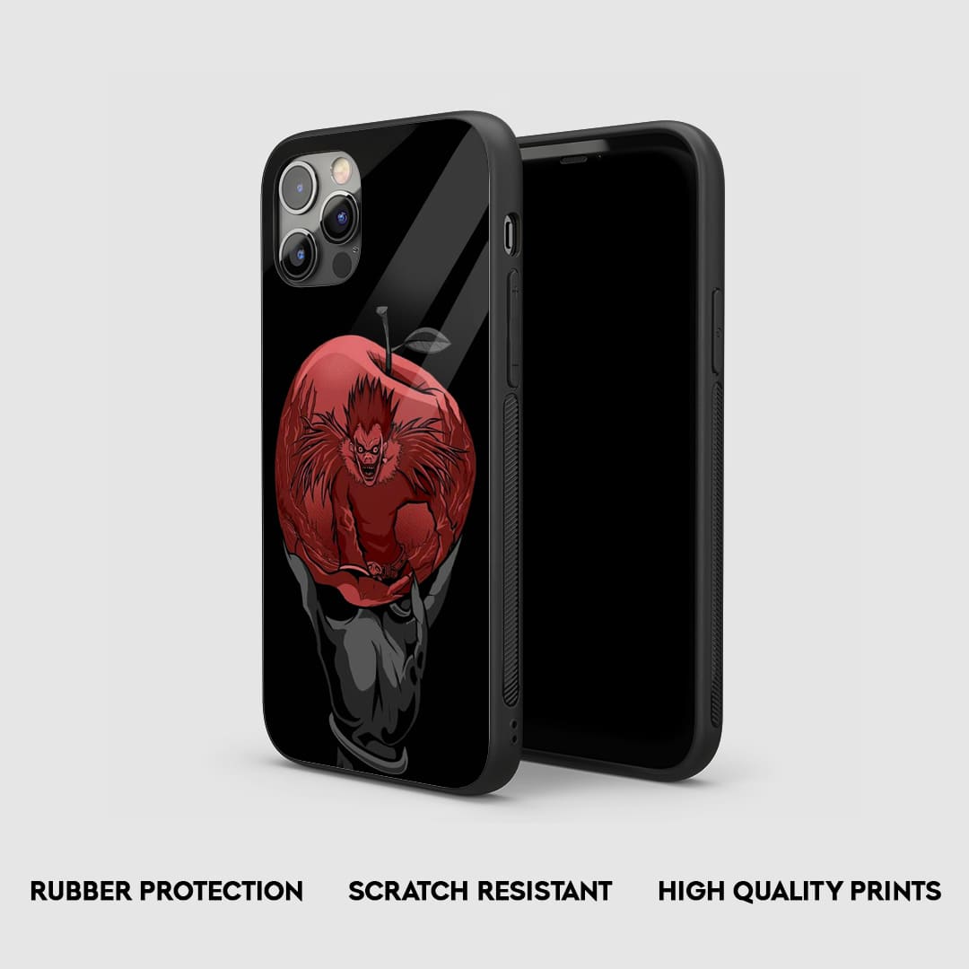 Side view of the Ryuk Death Note Apple Armored Phone Case, highlighting its thick, protective silicone material.