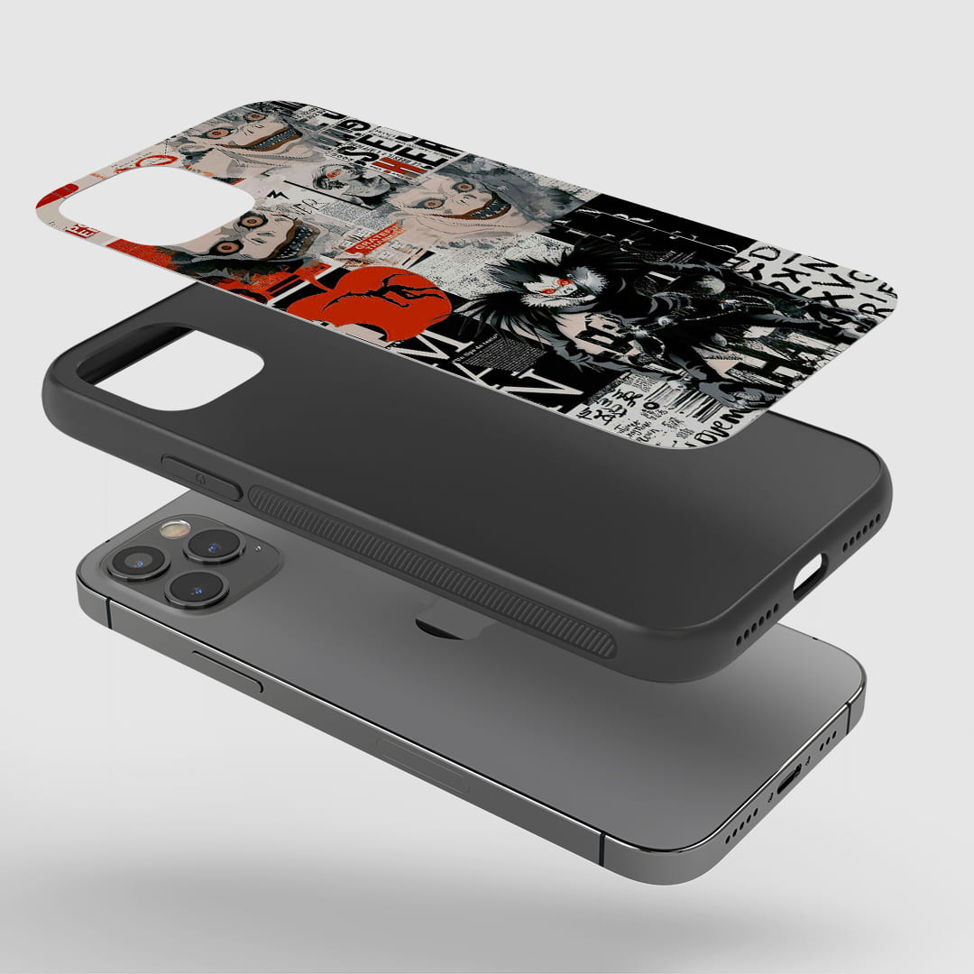 Ryuk Manga Phone Case installed on a smartphone, offering robust protection and a classic design.
