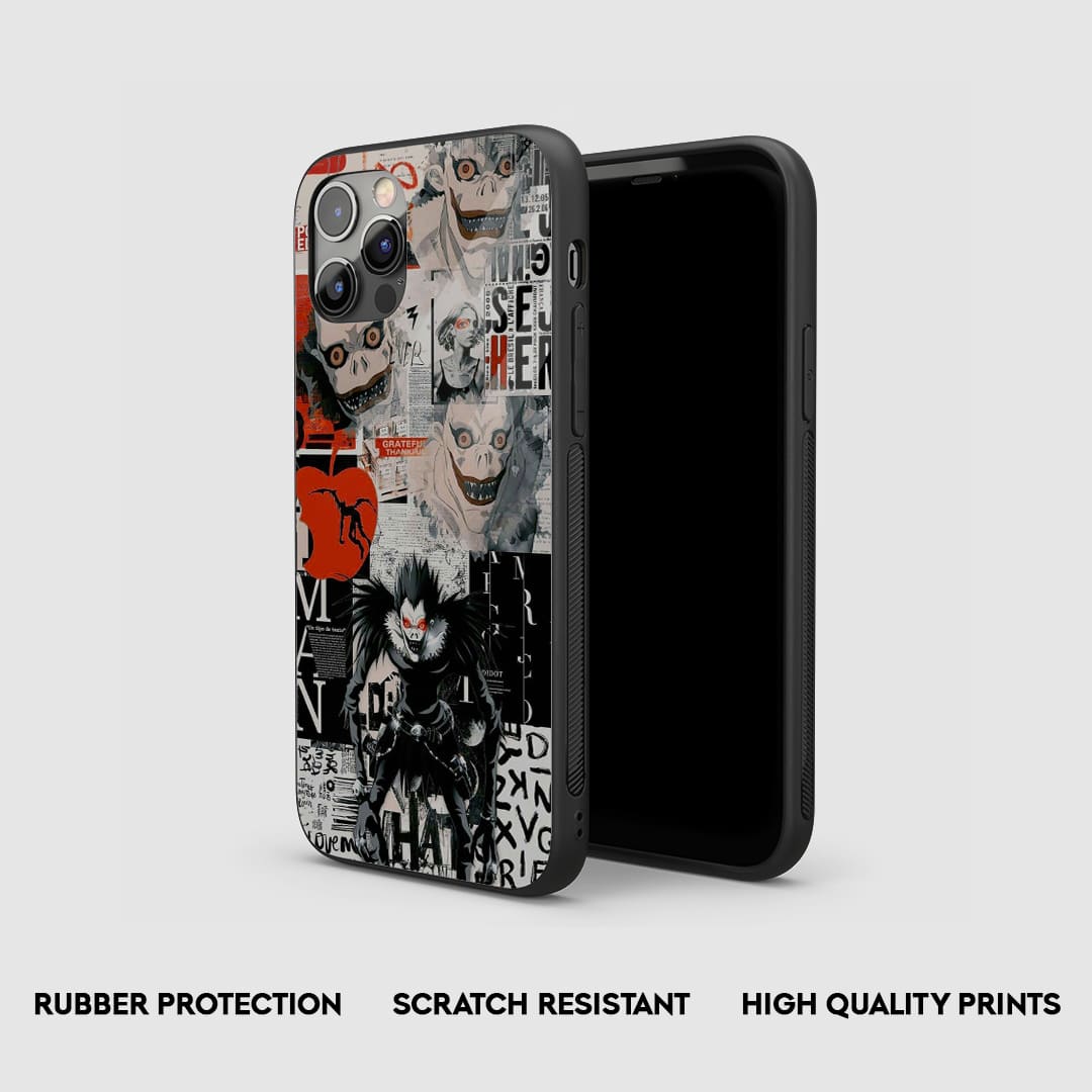 Side view of the Ryuk Manga Armored Phone Case, highlighting its thick, protective silicone material.