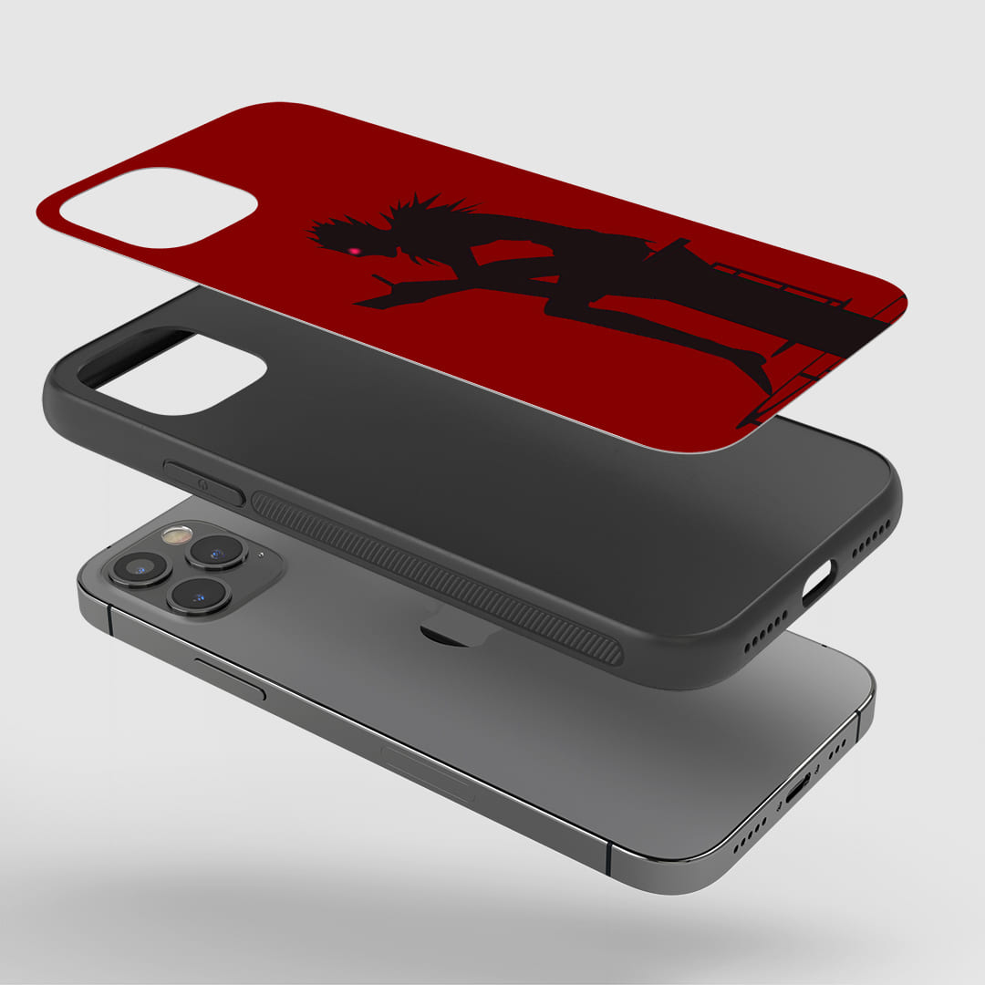 Ryuk Minimalist Phone Case installed on a smartphone, offering robust protection and a sleek design.