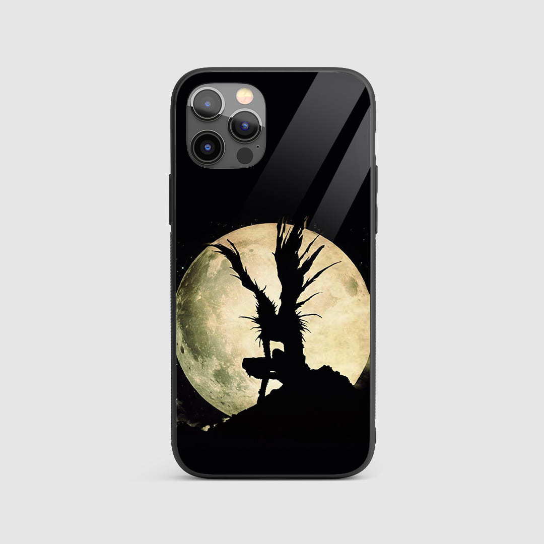 Ryuk Shinigami Moon Silicone Armored Phone Case featuring Ryuk under a moonlit sky.
