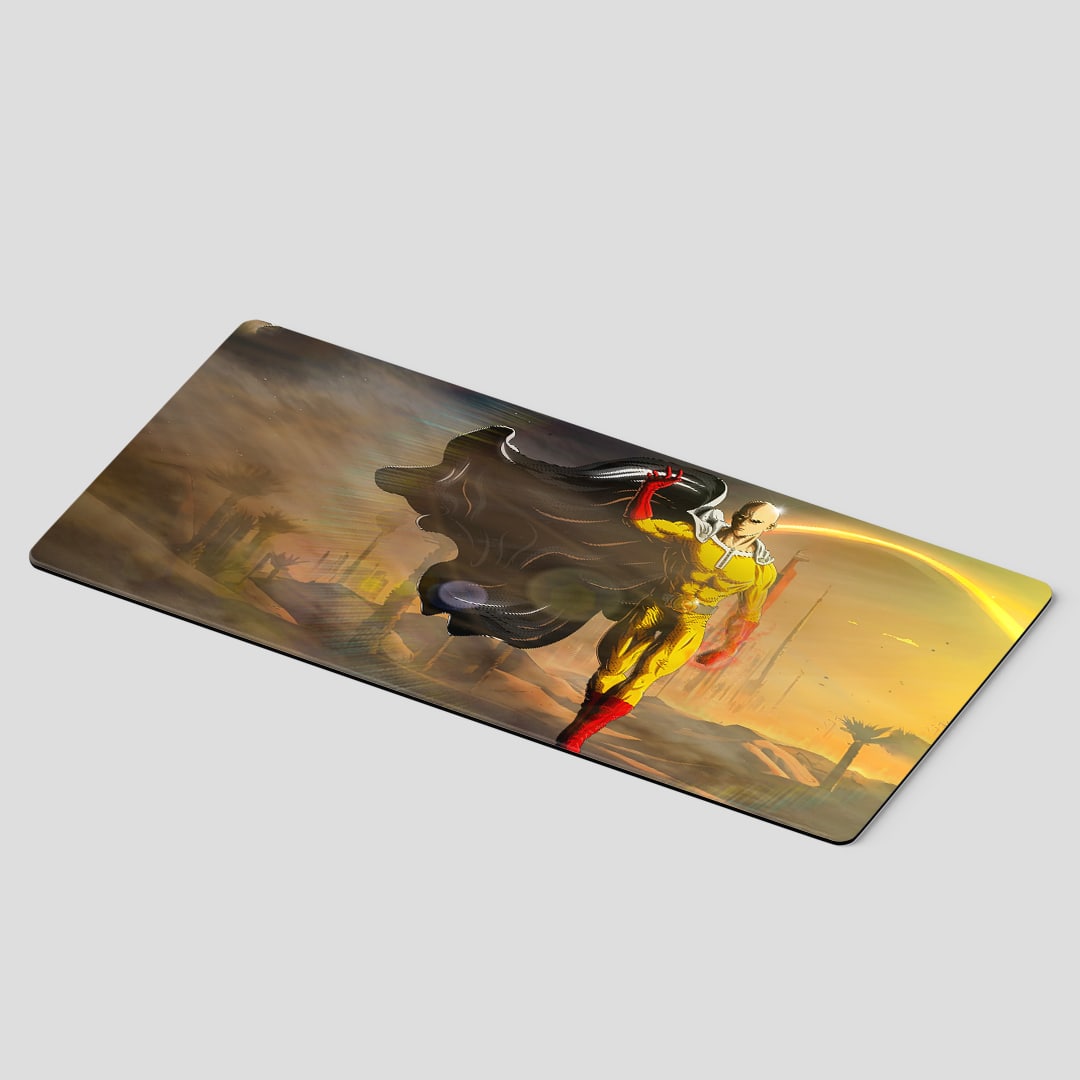Saitama Desk Mat with bold anime artwork