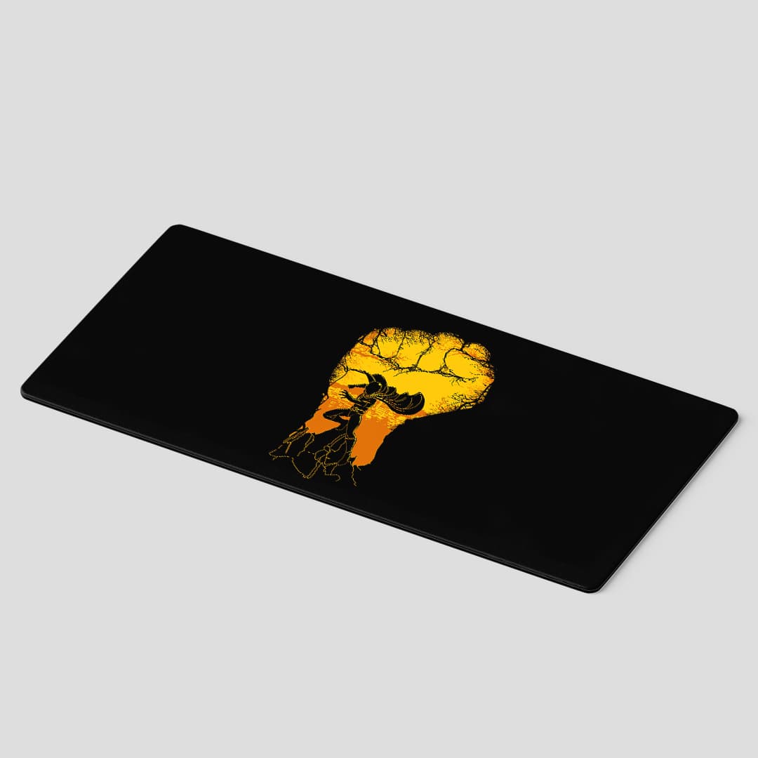 One Punch Man Saitama silhouette desk mat design