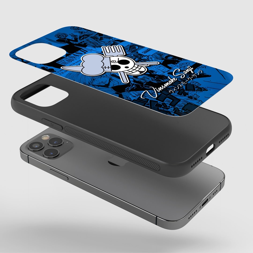 Sanji Symbol Phone Case installed on a smartphone, providing easy access to all ports and buttons.