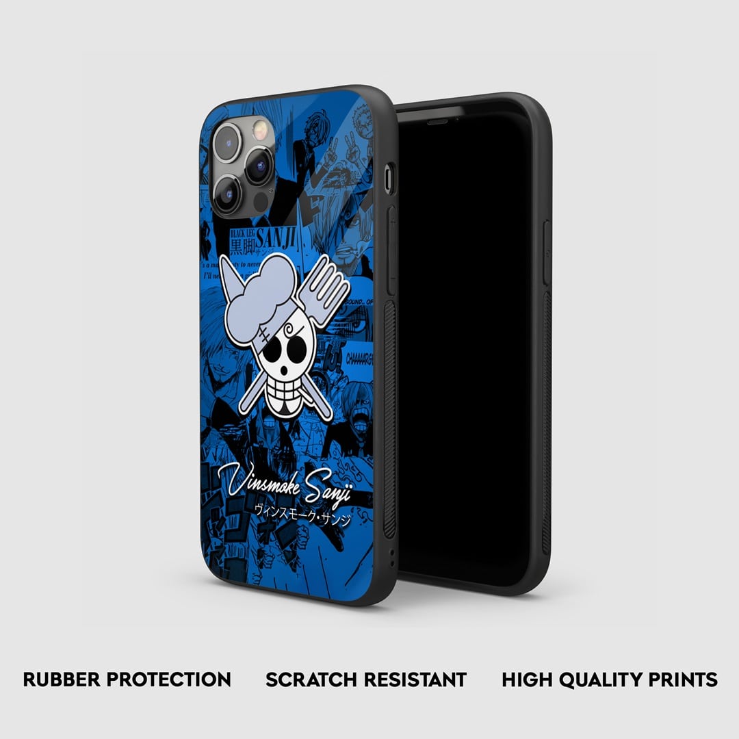 Side view of the Sanji Symbol Armored Phone Case, showcasing its thick, protective silicone.