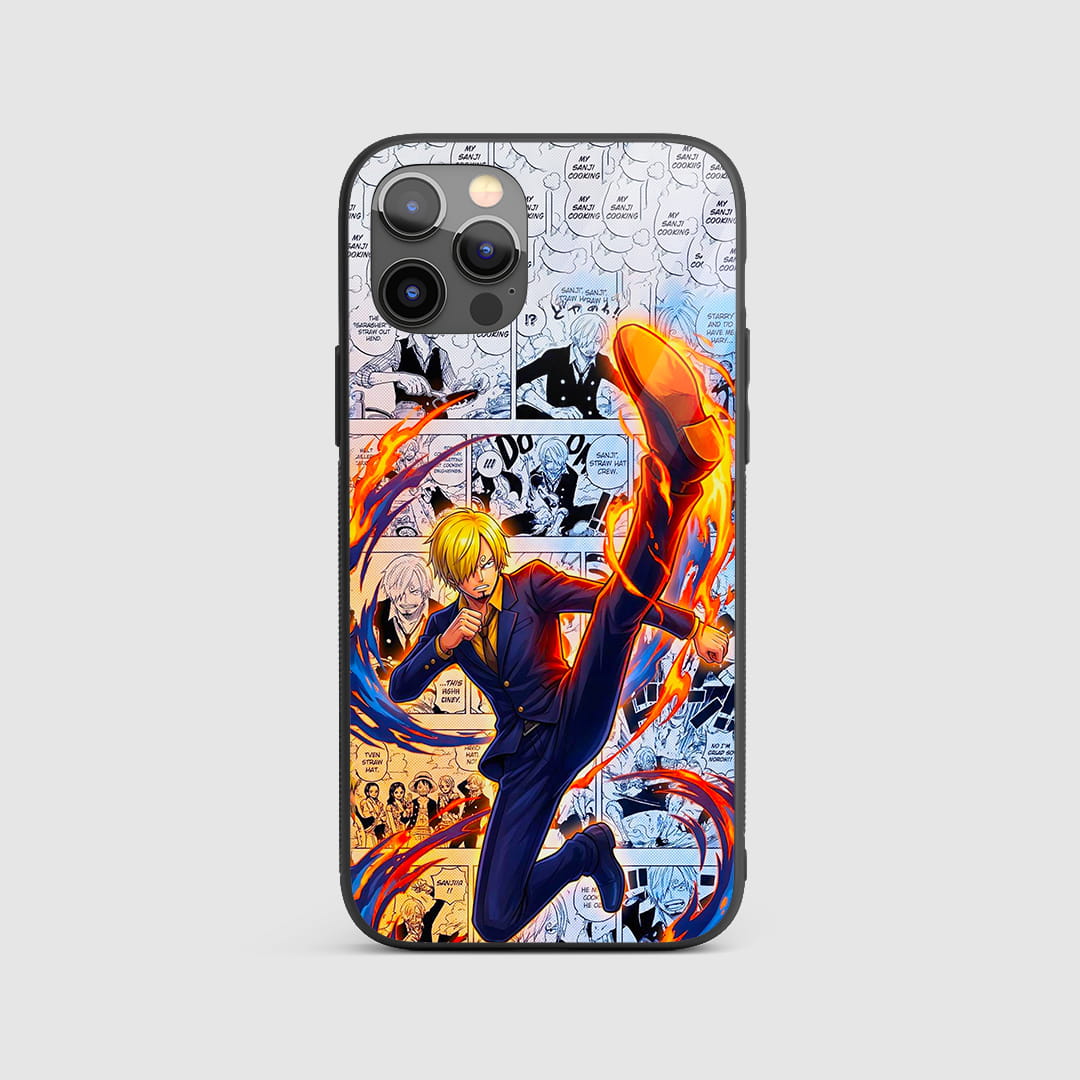 Sanji fire kick action silicone armored phone case