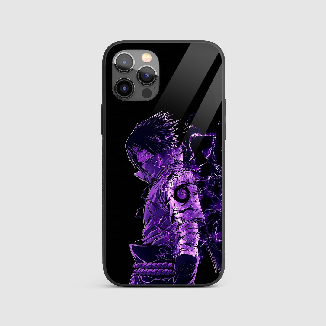 Sasuke Minimal Silicone Armored Phone Case front view with clean artwork.
