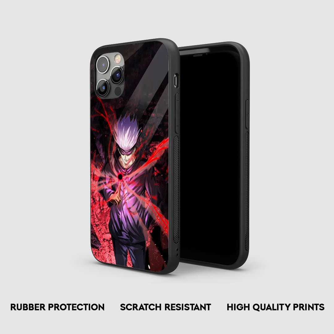 Side view of the Satoru Cursed Armored Phone Case, highlighting its thick, protective silicone.