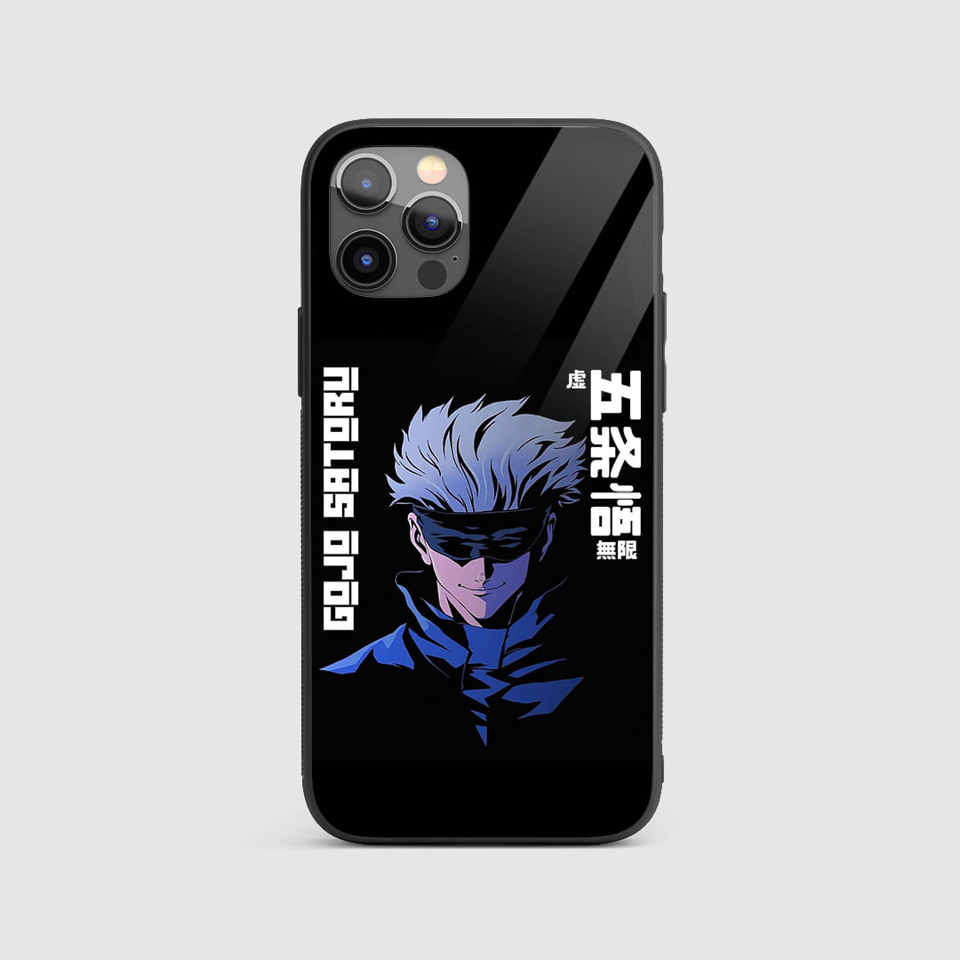 Satoru Gojo Dark Silicone Armored Phone Case featuring a shadowy, mysterious design of Satoru Gojo.