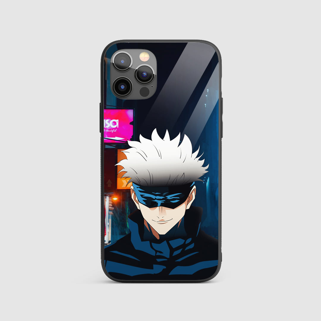 Satoru Gojo Graphic Silicone Armored Phone Case featuring a dynamic and colorful portrayal of Gojo.