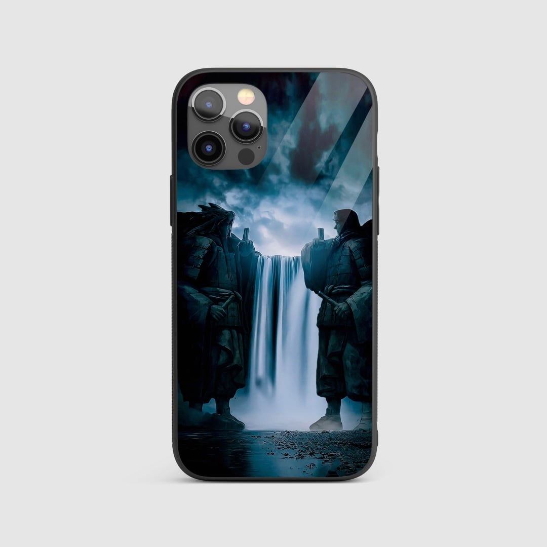 Senju Statue Silicone Armored Phone Case featuring detailed artwork of the Senju clan's iconic statue.
