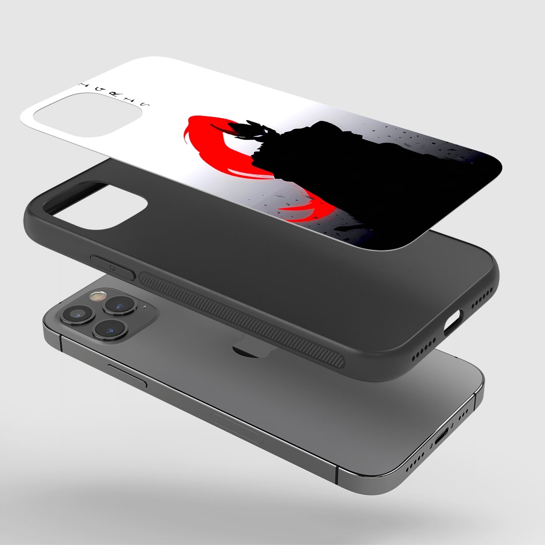 Shock-resistant silicone case with silhouette artwork