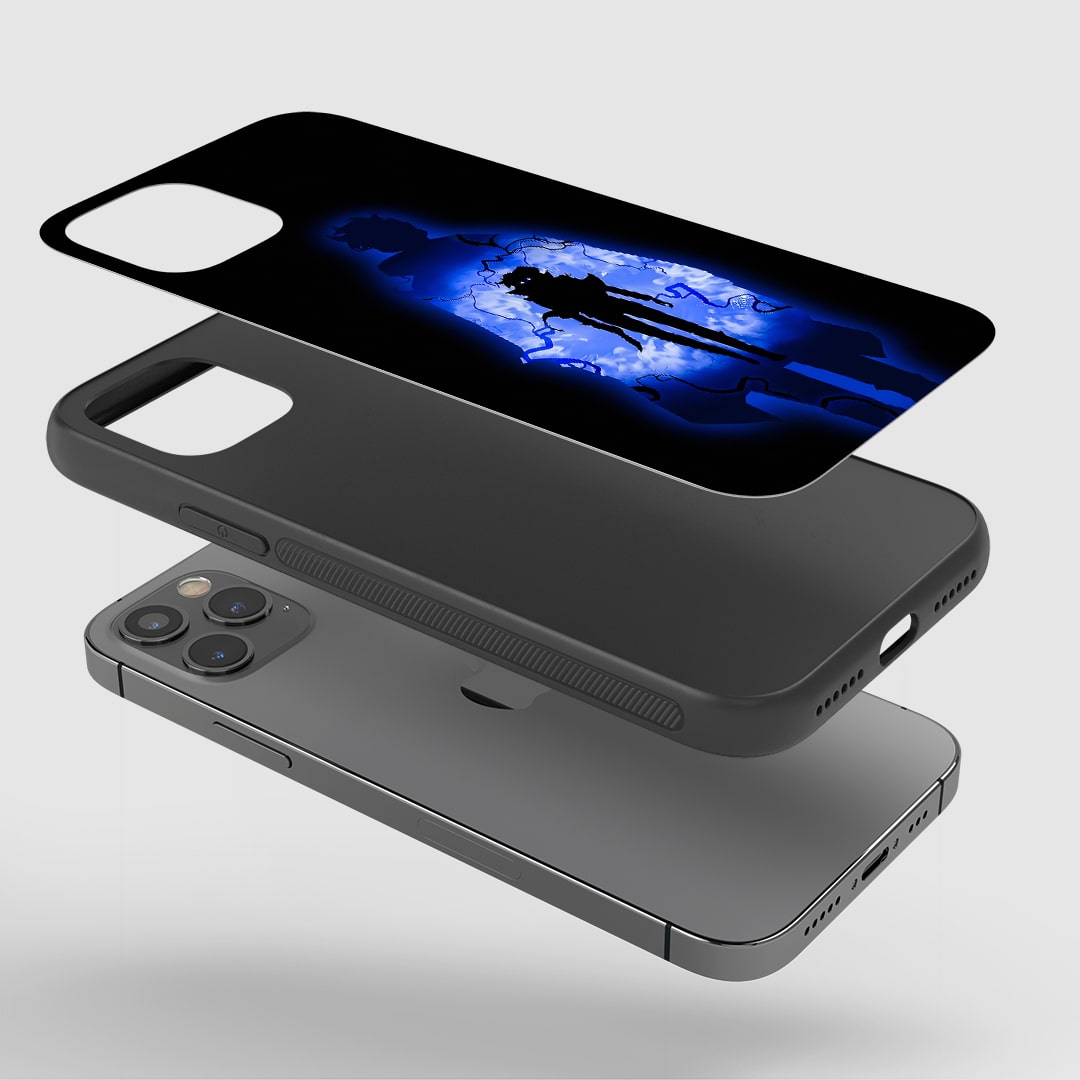 Angled view of Shadow Monarch Case showcasing Solo Leveling final form.